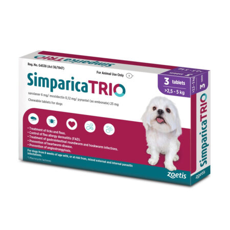 SIMPARICA TRIO 2.6-5KG  6MG