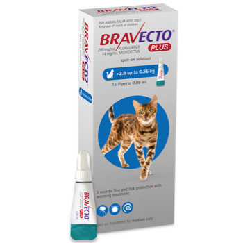 Bravecto PLUS 2.8-6.25 kg/6.17- 13.78lb